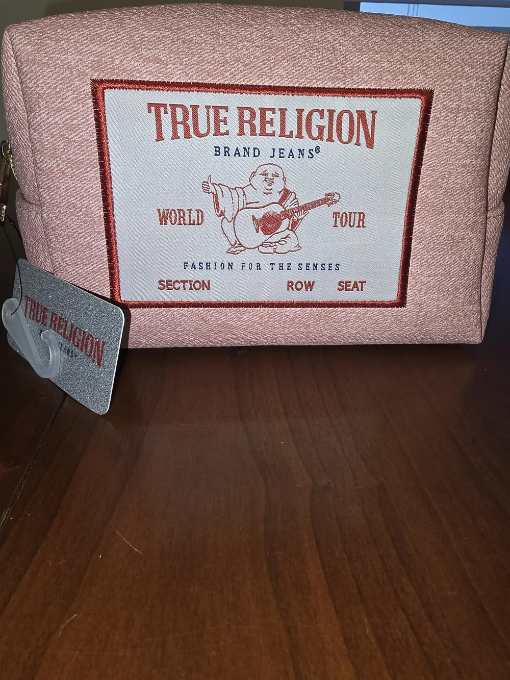 True Religion Pale Pink 💕 Canvas Logo Pouch, New with Tags!